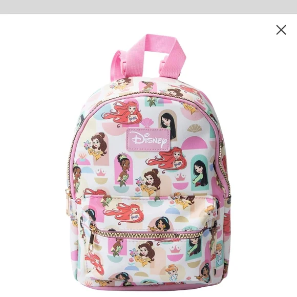 Disney Princesses Character Print Mini Backpack - Pink and Cream - Picture 5 of 7